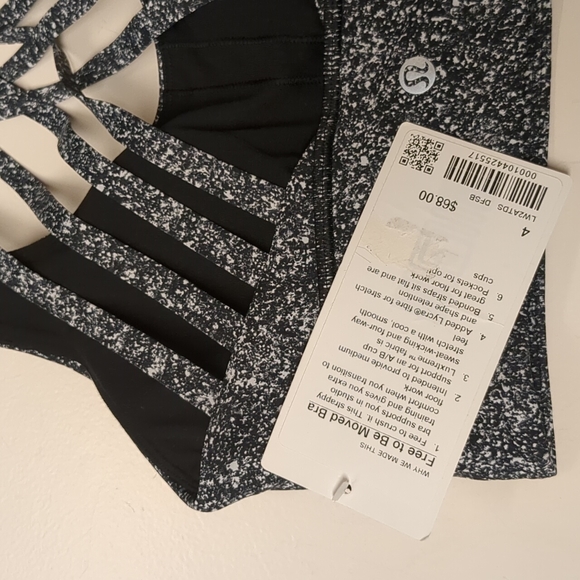 New - Lululemon Free To Be Moved Bra - Black and White - Picture 3 of 3